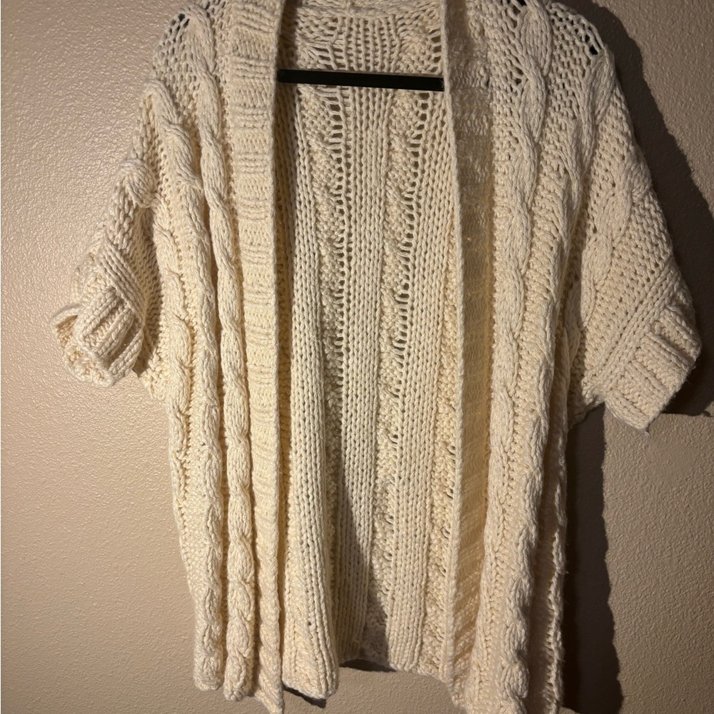 Vintage Handmade Cozy Cream Knit Cardigan